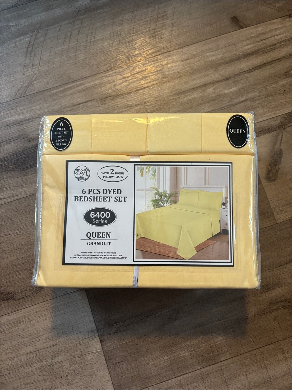 6-Piece Dyed Bedsheet Set - Queen - Yellow
